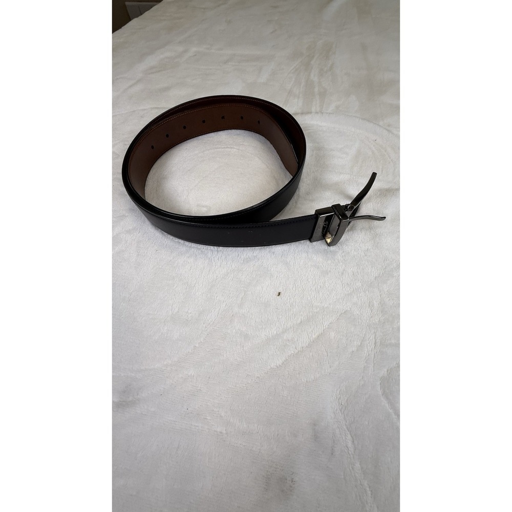 Original Penguin Reversible Leather Ratchet‎ Belt Black Brown Mens Size 38